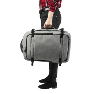 DAM Mochila Sulkan multi compartimento, porta Laptop 17". Toma USB externa. Adaptable a Trolley. 32x20x46 Cm. Color: Gris
