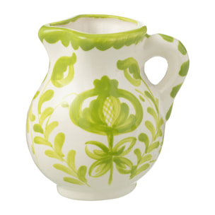 J-Line cruche Granada - céramique - blanc/vert - small