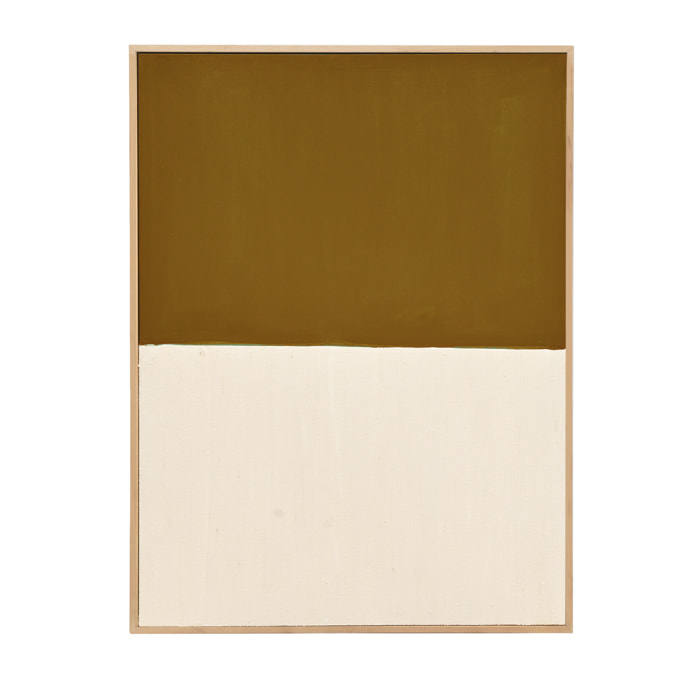Cuadro mostaza y blanco decorativo sobre algodón con bastidor de madera pintado a mano con pintura óleo en varias medidas