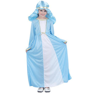 Abito Vergine Maria Costume Bianco Azzurro Bambina