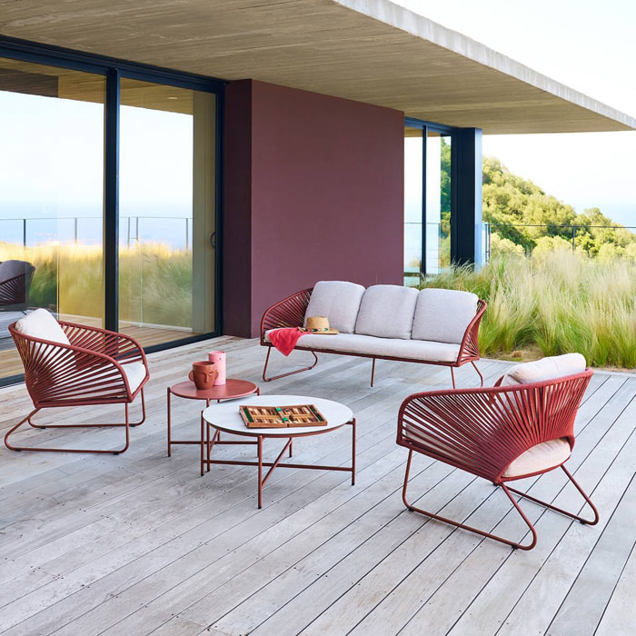 Salon de jardin Belano 5 places acajou