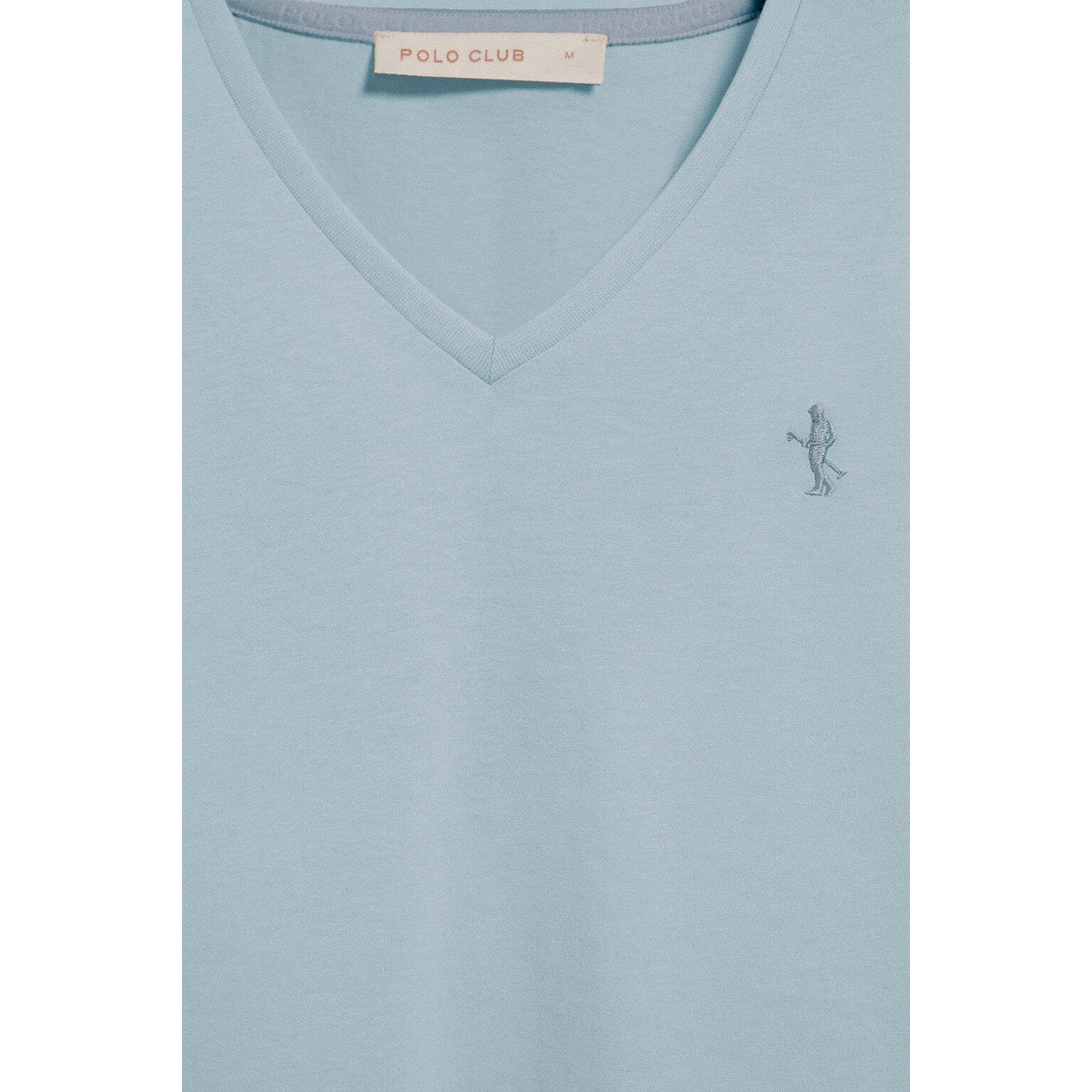 Camiseta azul claro de escote en pico y bordado Rigby Best