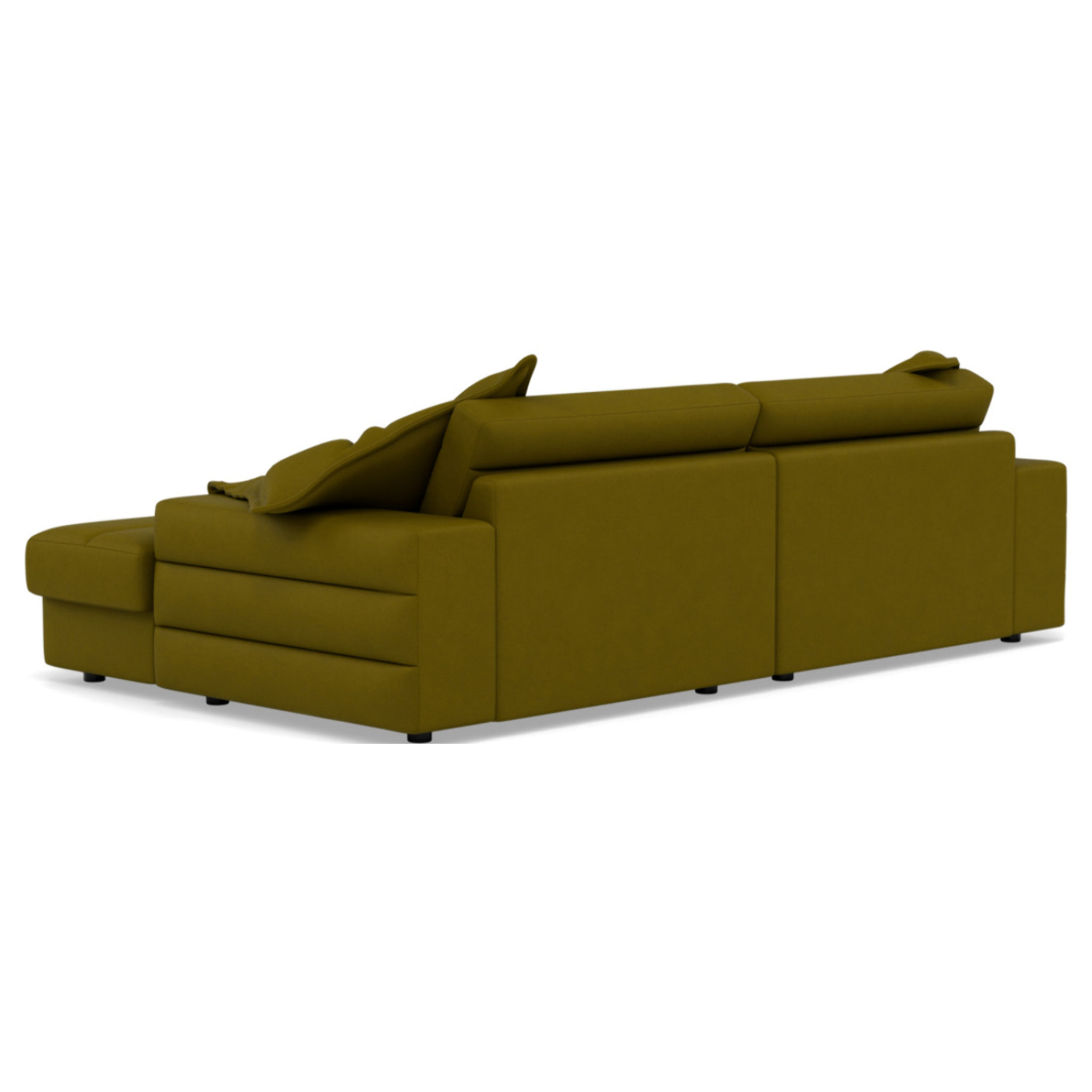 Giulia - canapé droit 4 places double méridienne - assise profonde - en tissu texturé - Vert