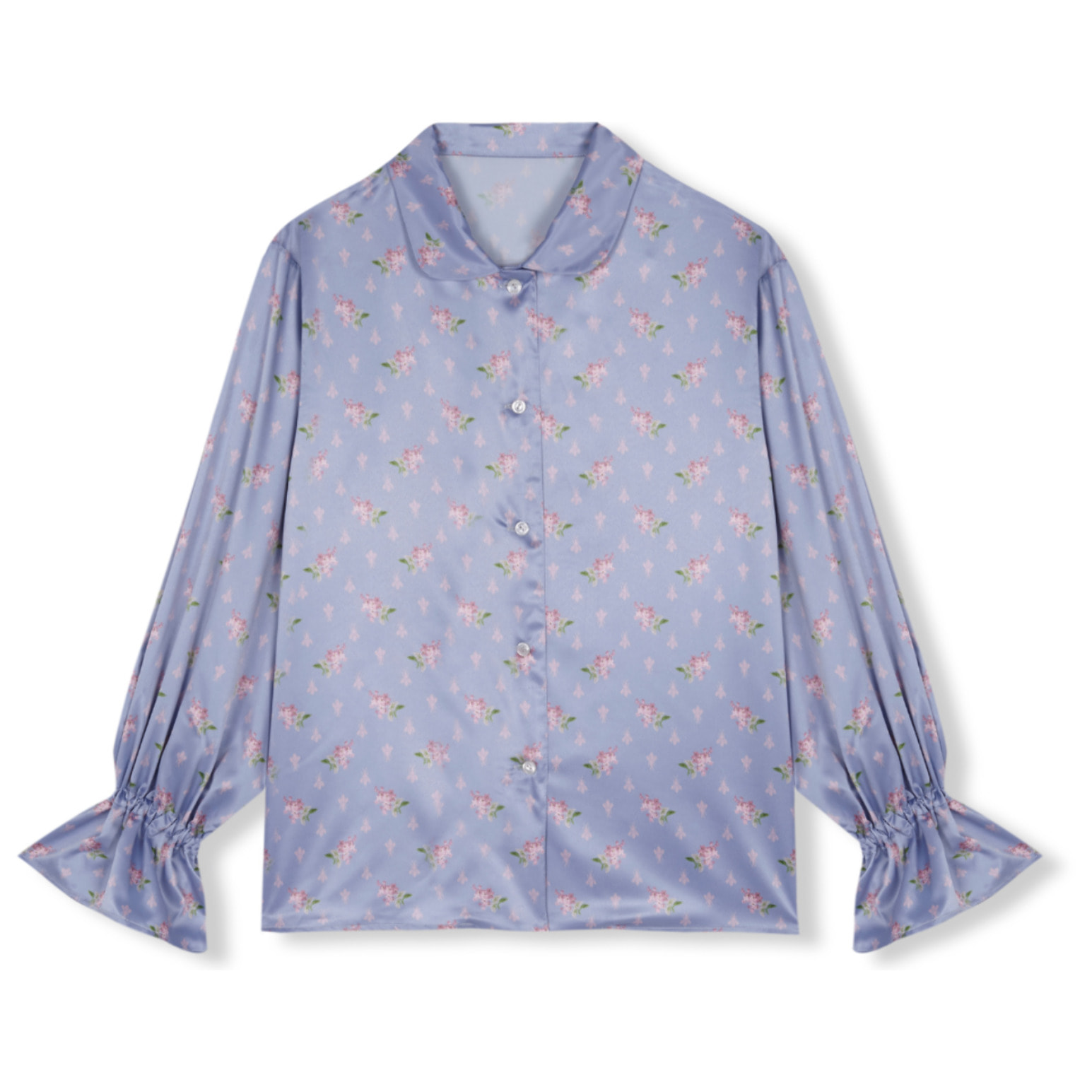Camiseta de pijama de mujer estampada con volantes en los puños