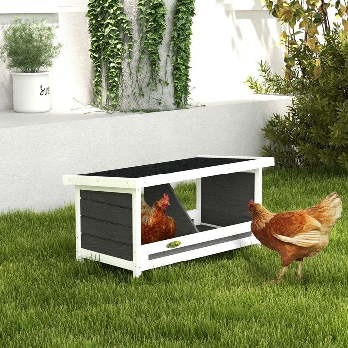 Ponedero para Gallinas de Madera Caja Nido para 2 Gallinas con 2 Departamentos y Techo Asfáltico para Interior y Exterior Gris