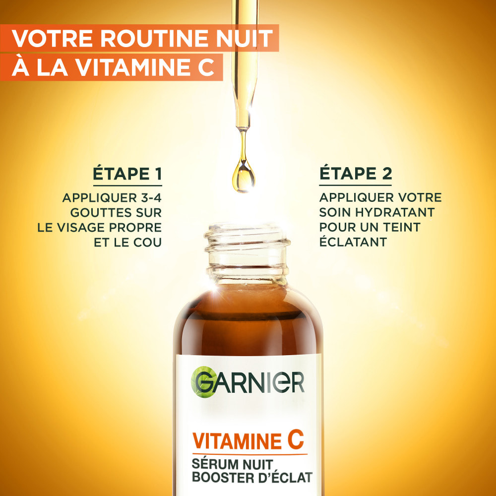 Garnier SkinActive Vitamine C Sérum Nuit Booster d'Eclat 30mL