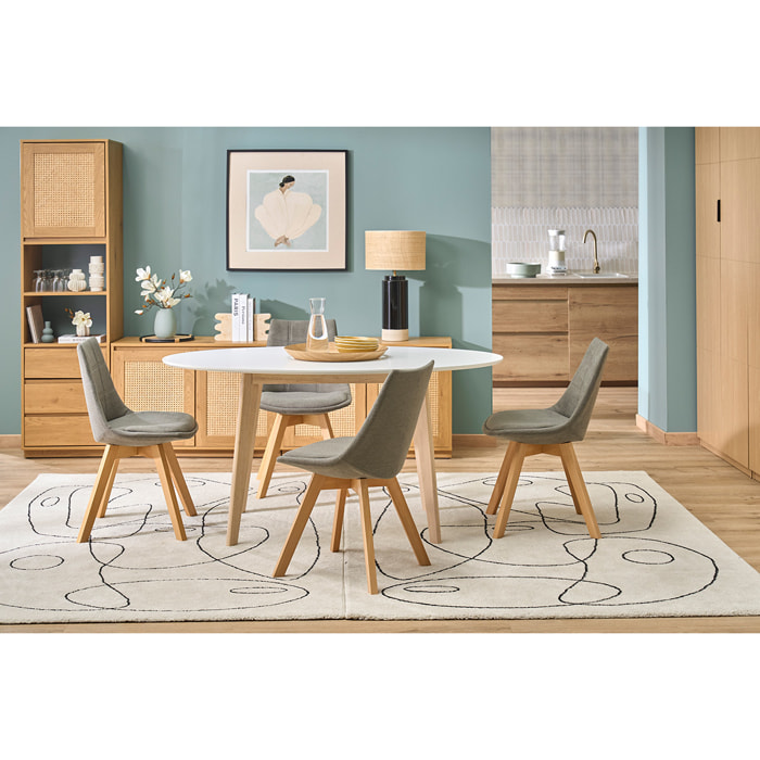 Chaises scandinaves en tissu gris et bois clair (lot de 2) MATILDE
