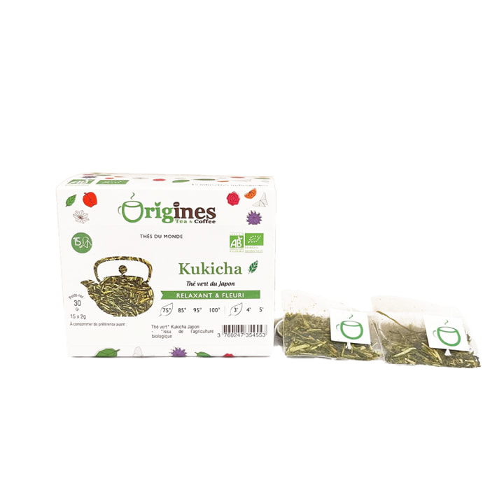 Kukicha - Thé vert Bio du Japon - Infusettes 15x2g