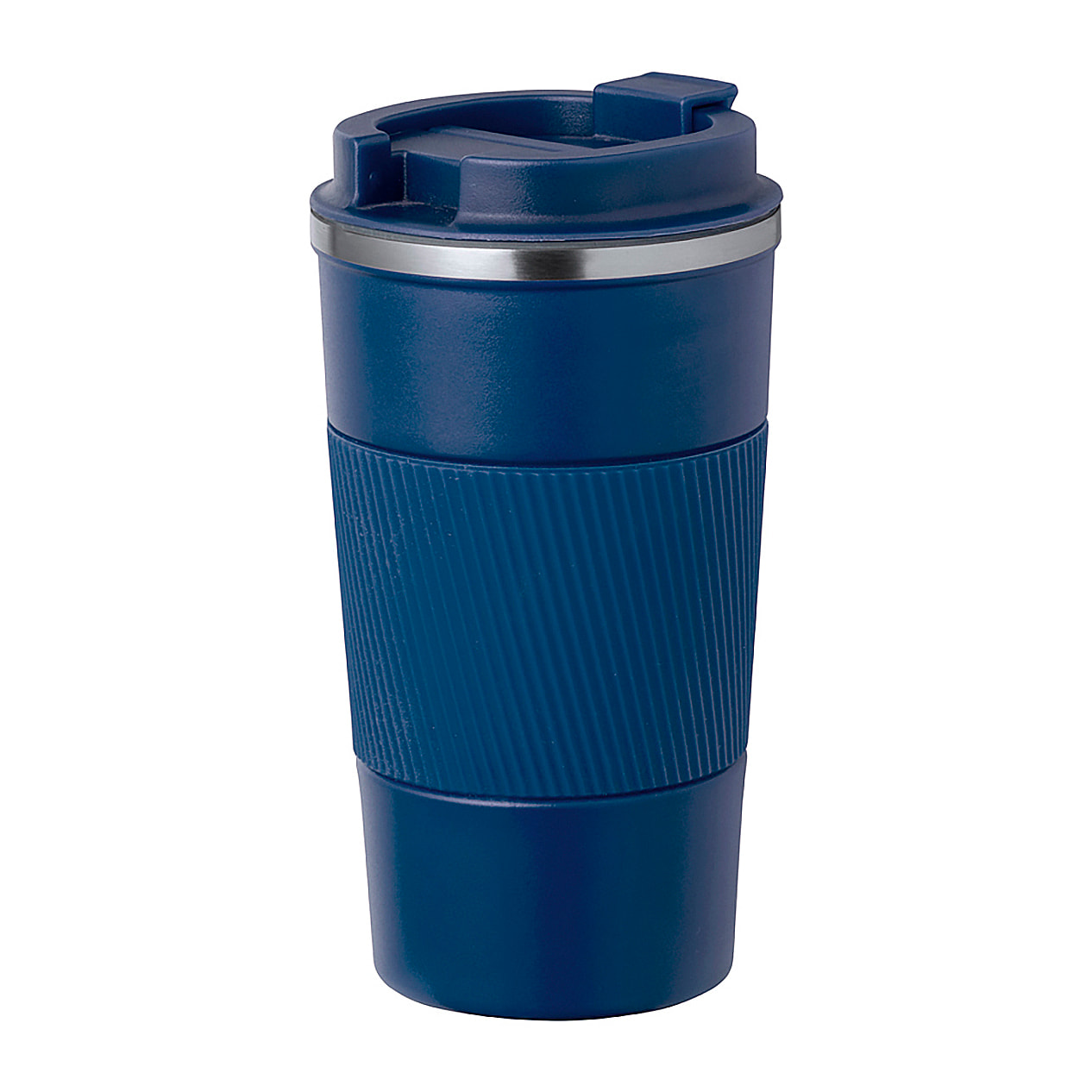 Vaso térmico en acero inox de doble pared y 400 ml de capacidad. Con dosificador en tapa y abrefácil, banda de silicona a juego y base antideslizante. Libre de BPA.