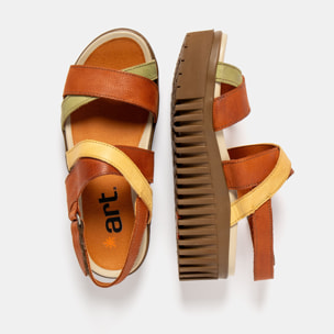 Sandalia de cuña 1676 MULTI DARK ORANGE-HONEY/BRIGHTON color Dark orange-honey