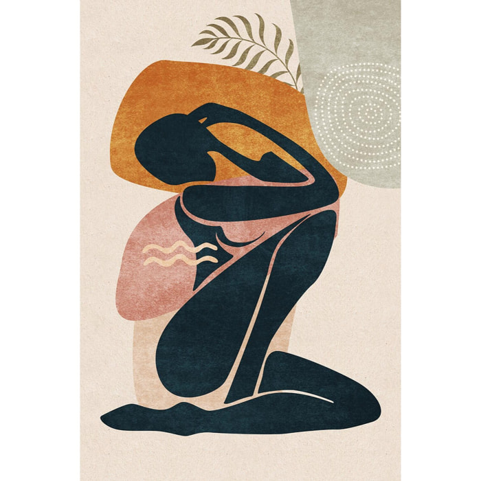 Tableau moderne coloré collage feministe  Toile imprimée