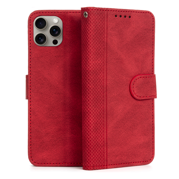 Custodia in similpelle antiurto stile libro per iPhone 13 Pro Portacarte interno, cinturino da polso removibile.