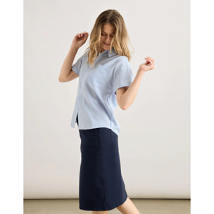 Camisa Manga Corta Rayas Azul - Suquisa