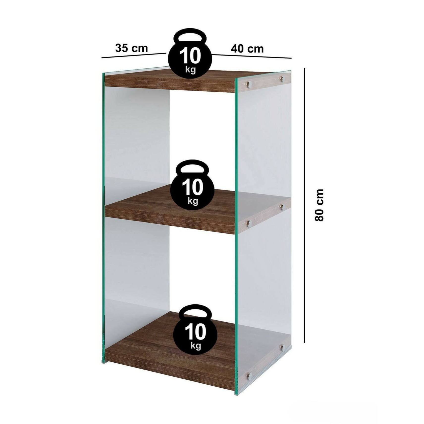 Libreria Dpersic, Scaffale da ufficio, Mobile portalibri, Biblioteca, 40x35h80 cm, Noce