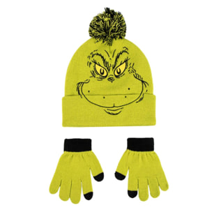 Set gorro y guantes infantil unisex "The Grinch"