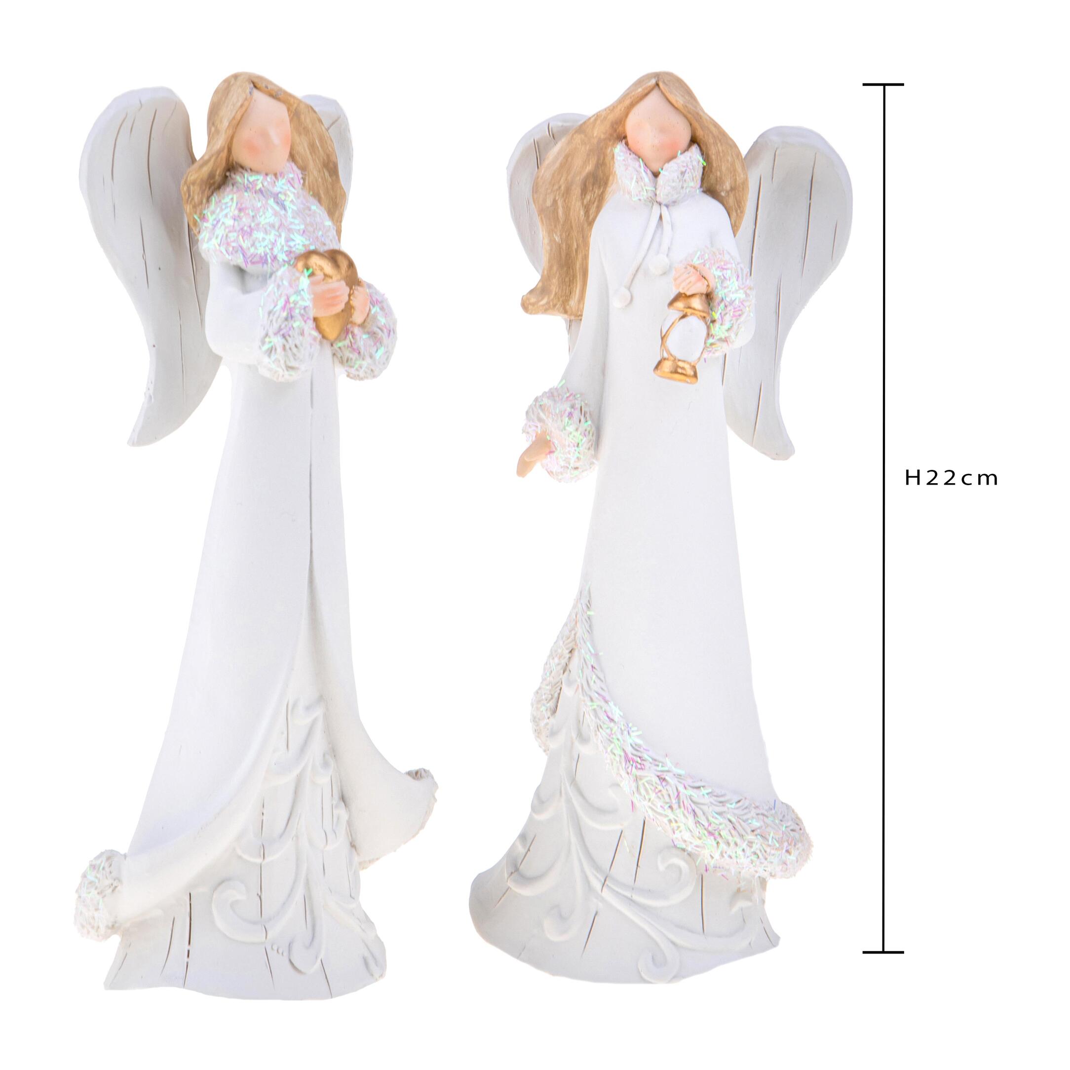 Angeli con glitter - Pezzi 2 - BIANCO - Bianchi Dino SpA