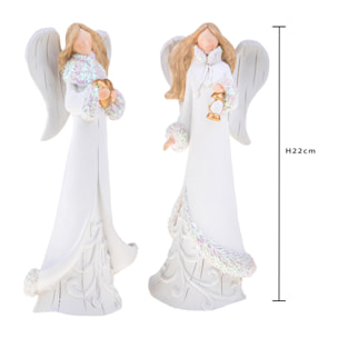 Angeli con glitter - Pezzi 2 - BIANCO - Bianchi Dino SpA
