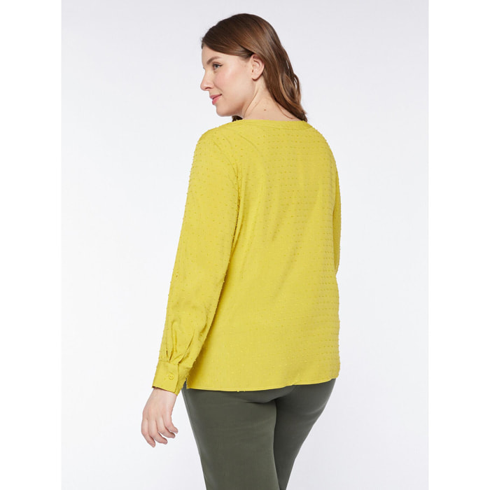 Fiorella Rubino - Blusa in plumetis di viscosa ECOVERO™ - Giallo