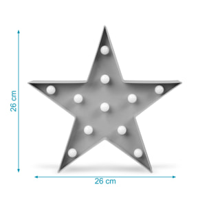 LÁMPARA ESTRELLA GRIS LED