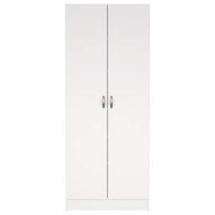 Armadio Multiuso 2 Ante Con 5 Ripiani Regolabili Mobile Salvaspazio Moderno Minimal Per Camera Ingresso Corridoio 69.2 x 34.6 x 170.4 Cm Bianco