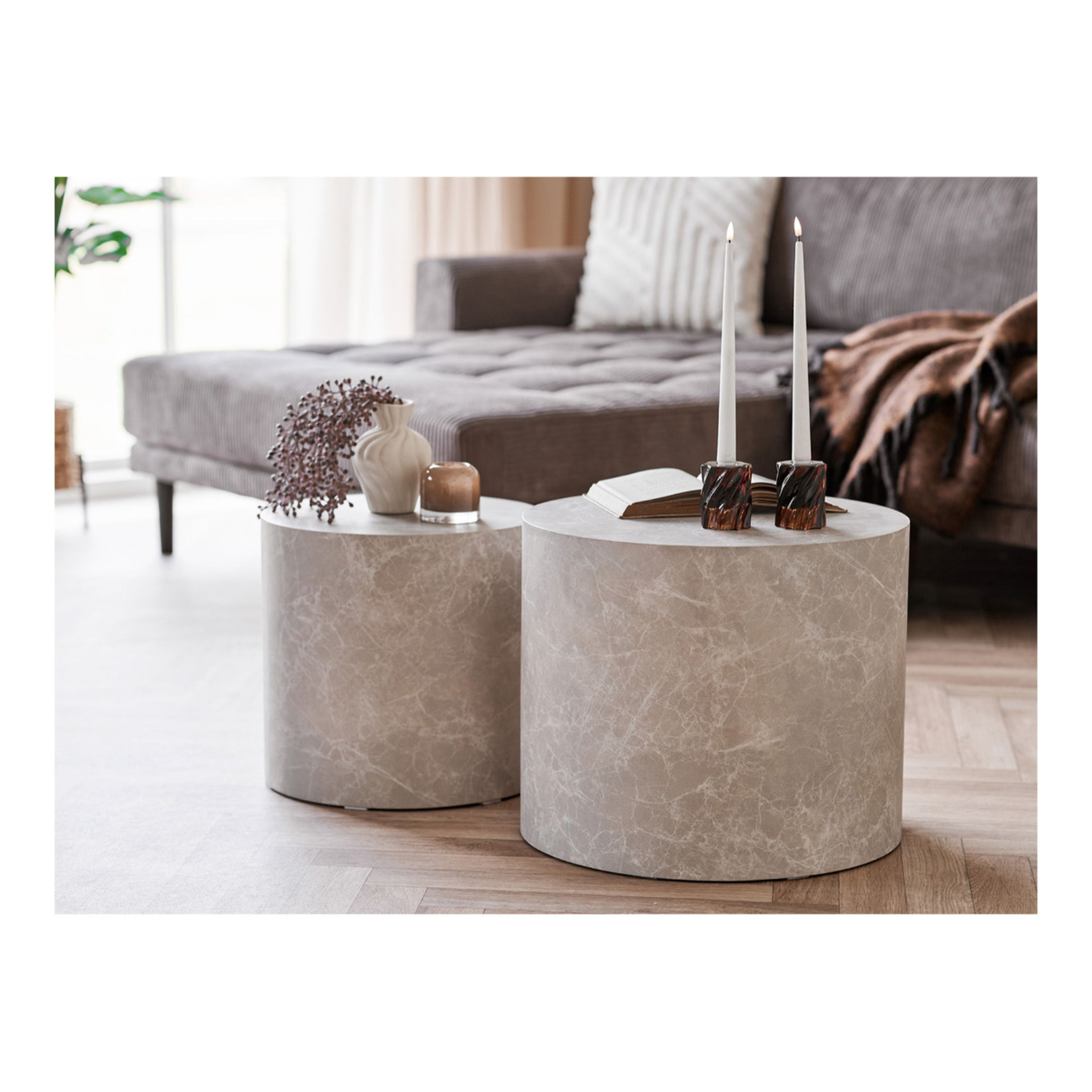 Portacandela in vetro soffiato a bocca marrone ø8x7,5 cm — Vikasa Home