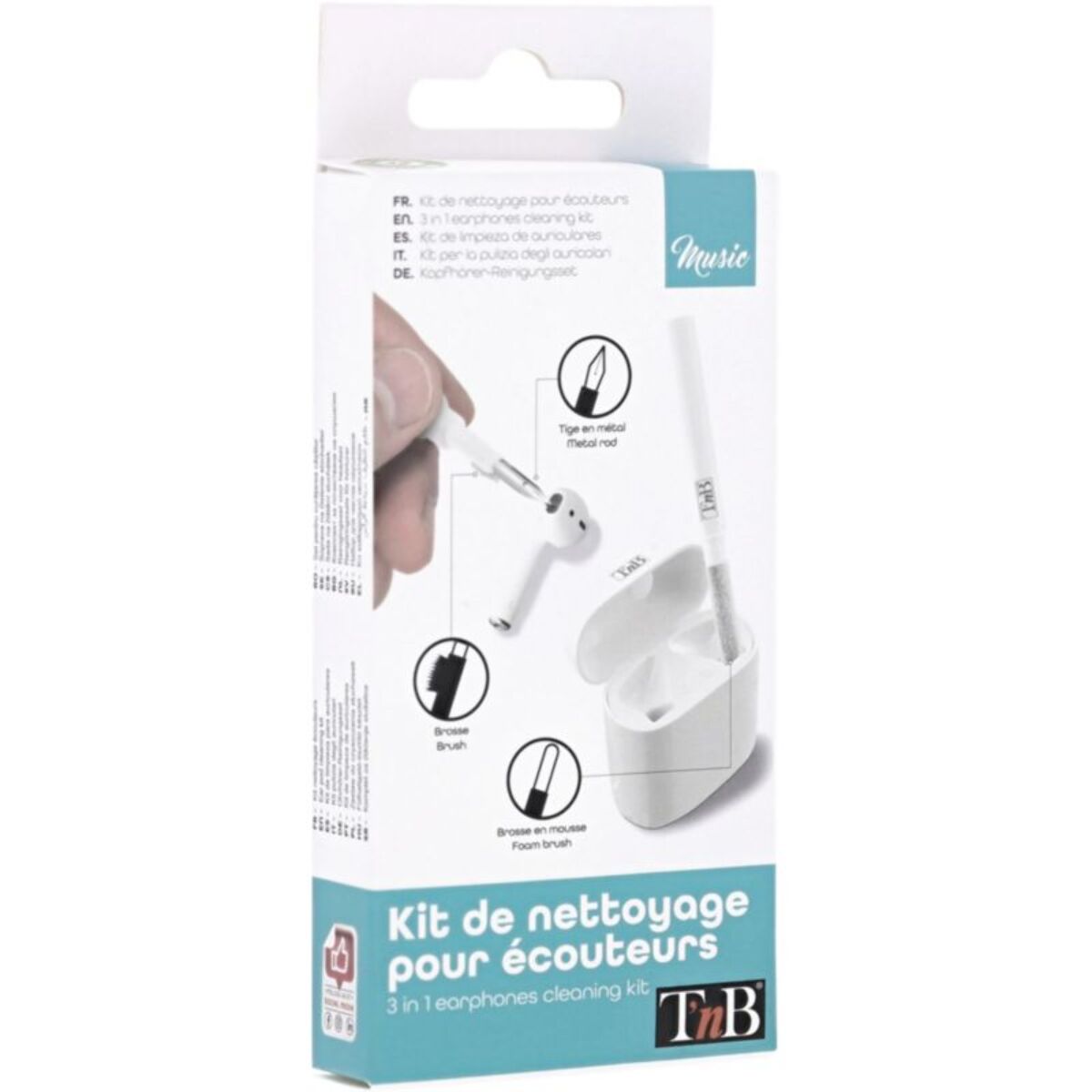 Kit de nettoyage TNB pour ecouteurs sans fil blanc