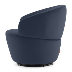 Fauteuil rond pivotant en velours - 5 coloris - ROMANE