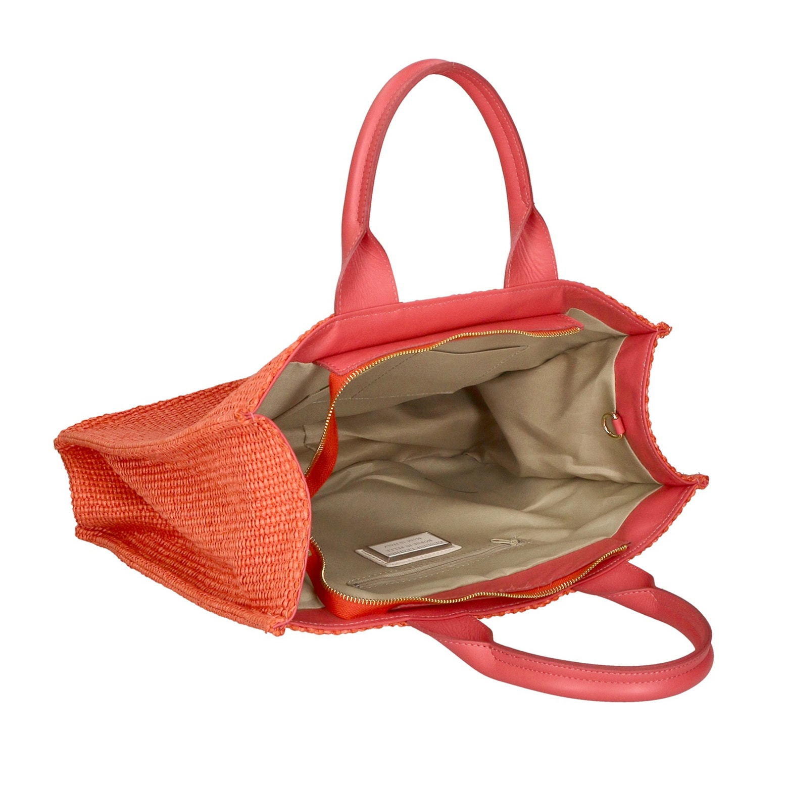 Borsa a mano da donna - Modello False - Misto pelle e tessuto - 31.0 x 41.5 x 15.5 cm