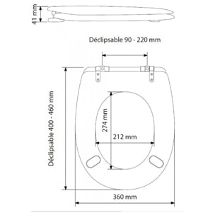 Abattant déclipsable au style béton armé - Gris clair