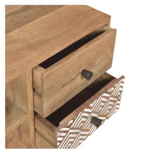 Meuble TV en bois de manguier à motifs 117 cm - Tali