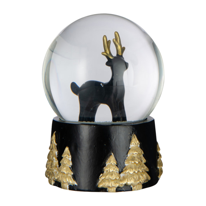 J-Line boule Renne - polyrésine - noir/or