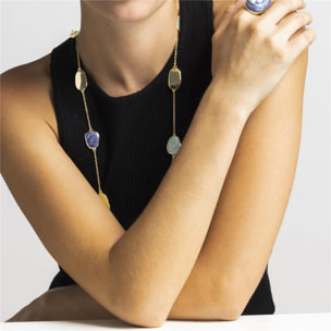 Collar con Lacado Azul acabado oro 18k