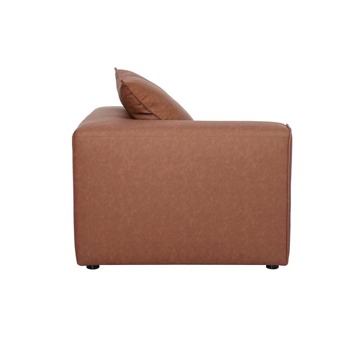 Module d'angle gauche pour canapé en cuir marron FERGUS