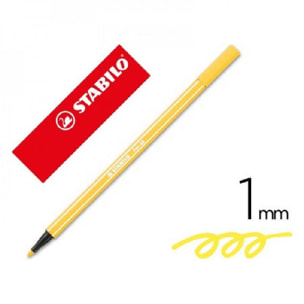Rotulador stabilo acuarelable pen 68 amarillo 1 mm (Pack de 10 uds.)