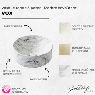 Vasque ronde à poser Vox effet marbre envoutant
