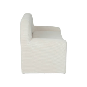 Canapé lit enfant en velours côtelé dépliable. couleur crème. L 90 x P 43 x H 51.5 cm