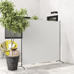 Paravent Extérieur à Panneau Unique, Séparateur de Pièce de 180H cm avec Protection UV30+, Panneau Brise-Vue avec Base Stable pour Intérieur et Extérieur, Beige