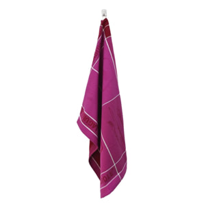 Lot de 3 torchons jacquard 50x70cm mauve -  "Tartan"
