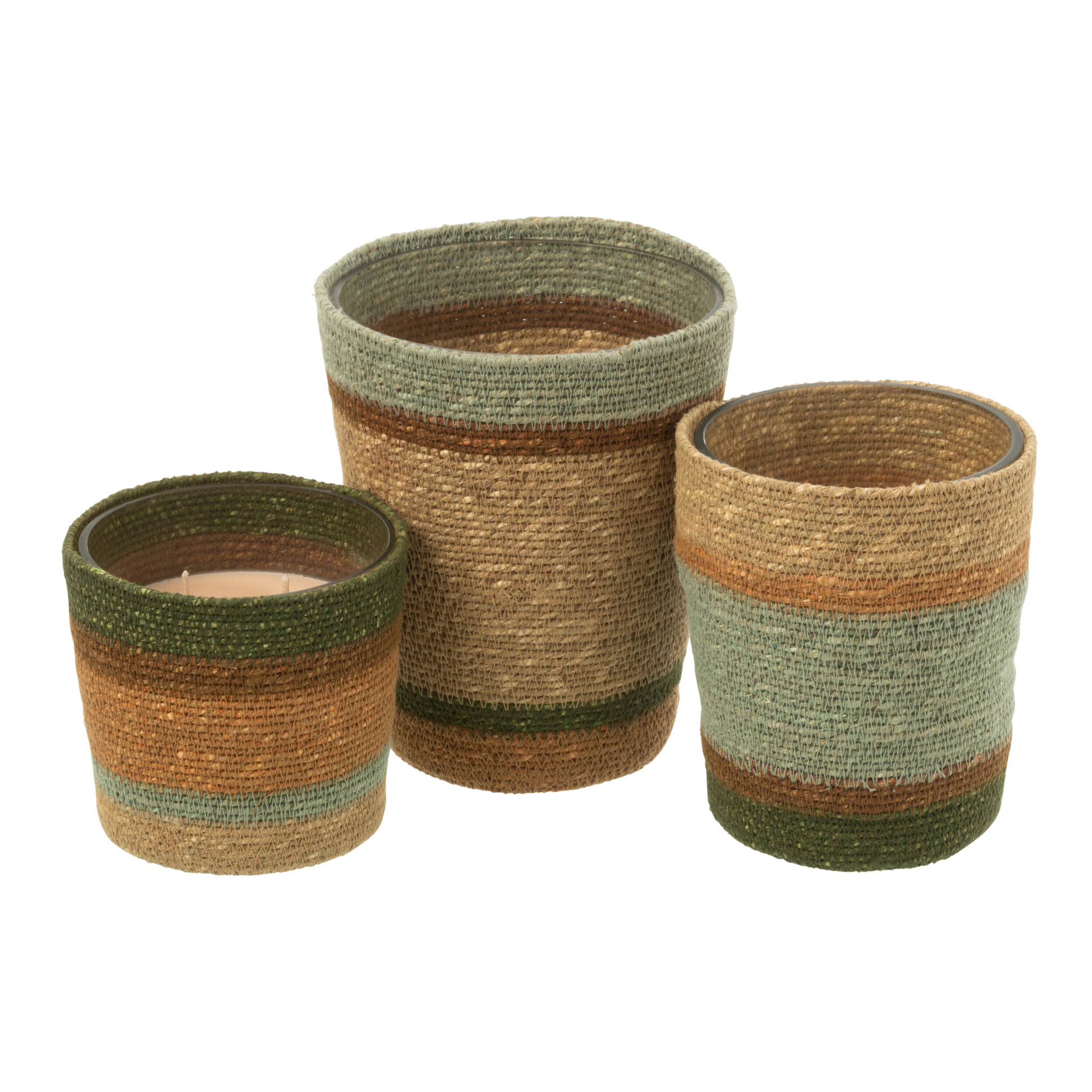 J-Line bougie parfumée Panier - Herbal Serenity - mix/beige - large - 75H