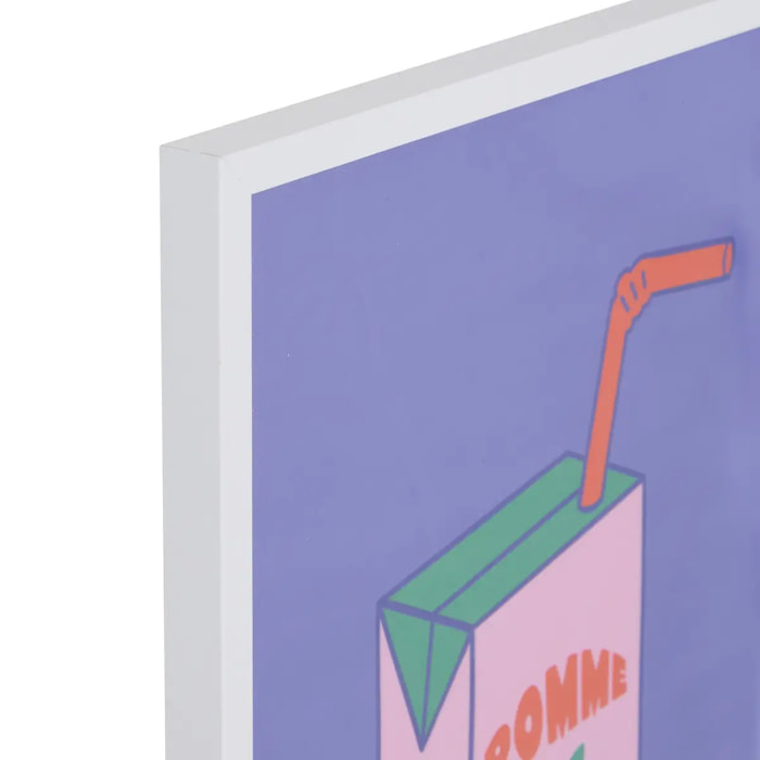 Toile Cha Cha Pop avec Cadre Blanc 31,5x2x41,5 cm