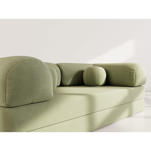 Nebula - Canapé 3 places convertible en velours texturé - Vert sauge
