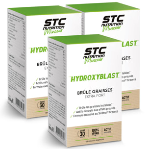 STC NUTRITION - Hydroxyblast - Complément alimentaire brûle-graisse extra fort et coupe-faim - Perte de poids - Ingrédients d'origine naturelle - Actif breveté Sinetrol - 100% vegan - Lot de 3