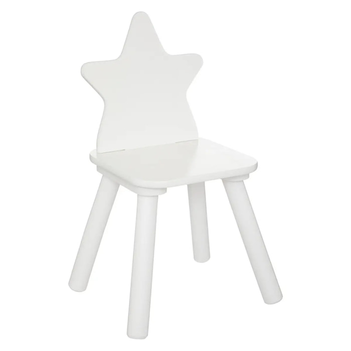 Chaise enfant "Étoiles" - bois et pin - blanc