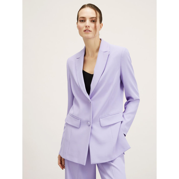 Motivi - Blazer larga con botonadura simple - Violeta