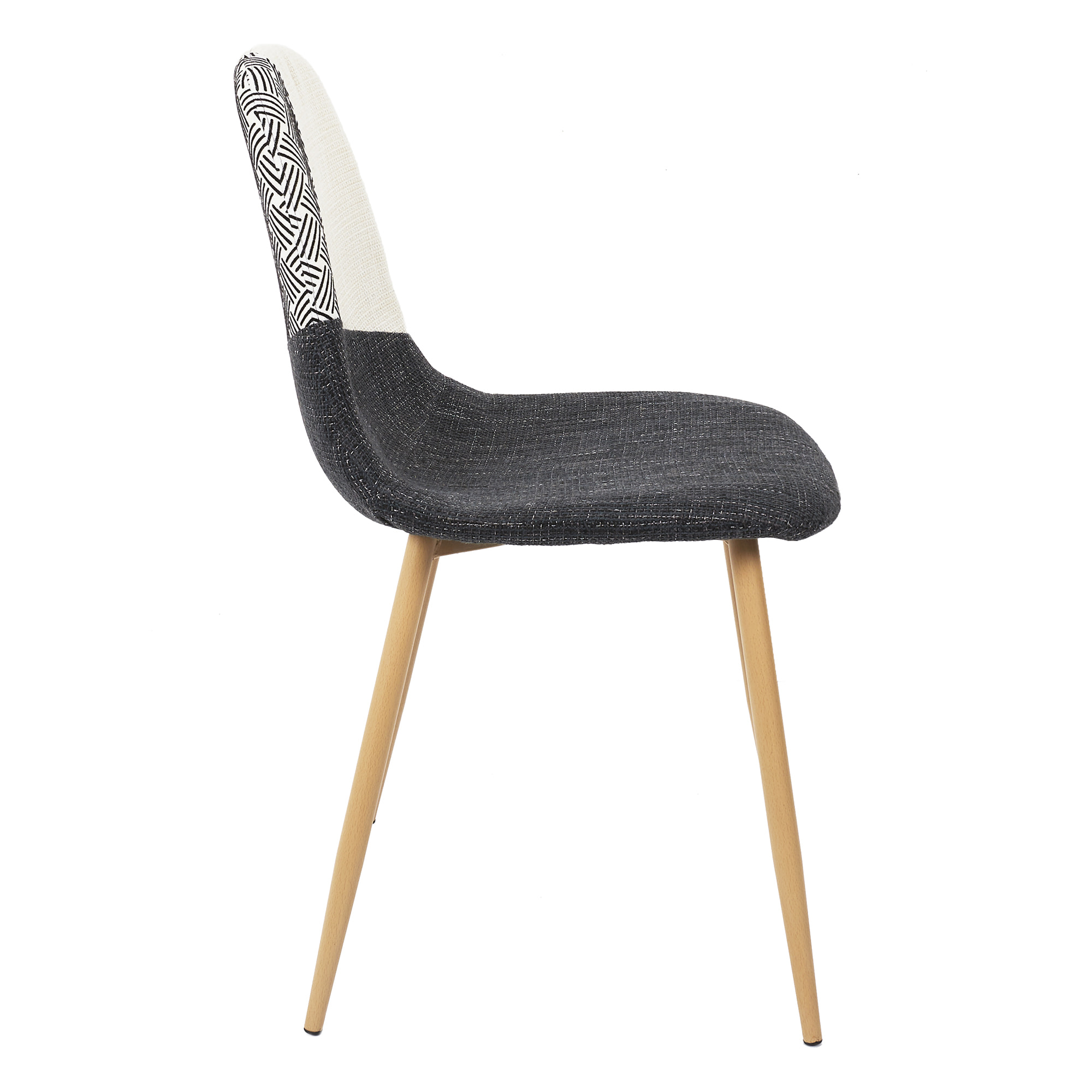 Chaise First Patchwork Noir Et Blanc - Lot De 4