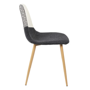 Chaise First Patchwork Noir Et Blanc - Lot De 4