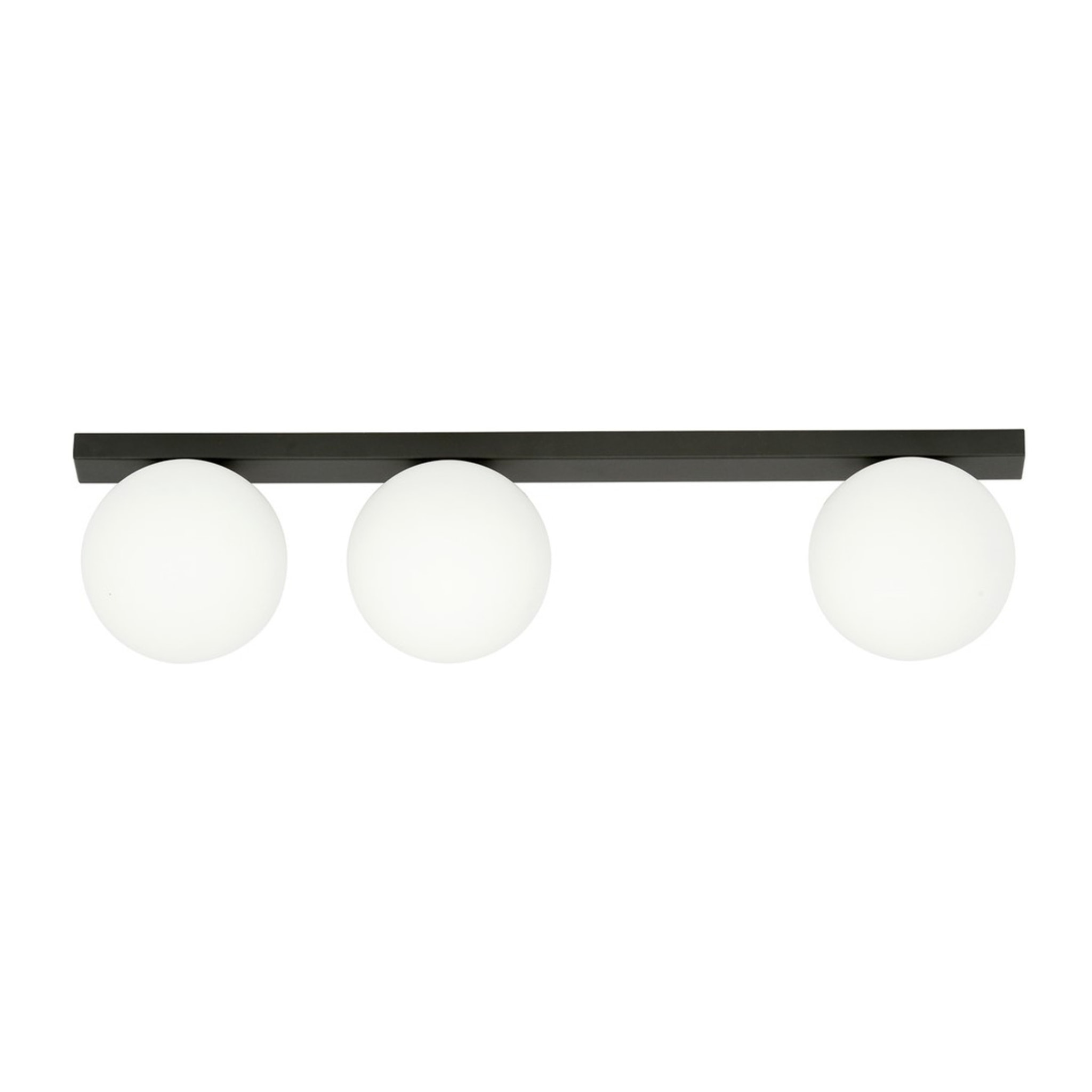 Lampada da soffitto FIT in acciaio nero opaco e vetro opalino