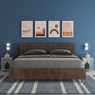 Letto senza rete 160x200 testata dritta con doghe noce Ankel