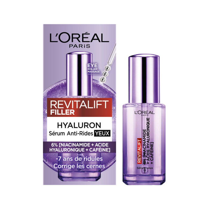 L'Oréal Paris Revitalift Filler Sérum Yeux à l'Acide Hyaluronique et à la Caféine 20ml