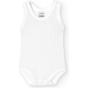 Body bebé tirantes finos perlé algodón